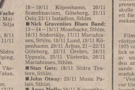 Scandinavian tour